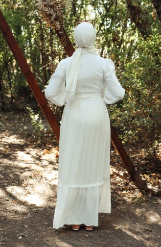 Weiß Hijab Kleider 8260-03