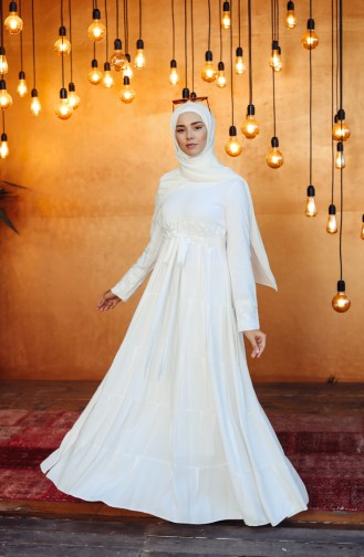 Robe Hijab Blanc 8262-01