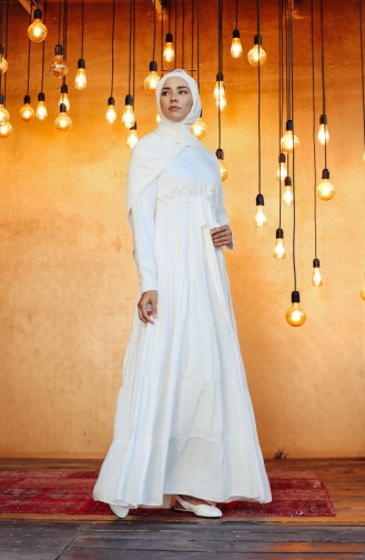 Robe Hijab Blanc 8262-01