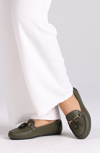 Khaki Women`s Flats 120-14