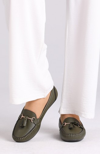 Khaki Women`s Flats 120-14