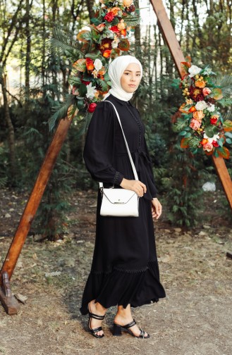 Schwarz Hijab Kleider 8260-05