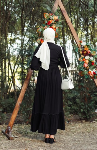 Schwarz Hijab Kleider 8260-05