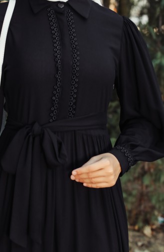 Schwarz Hijab Kleider 8260-05