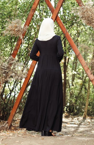 Schwarz Hijab Kleider 8262-04