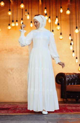 Robe Hijab Blanc 8261-02