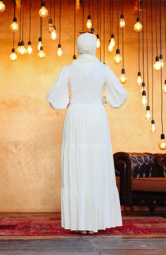 White İslamitische Jurk 8261-02