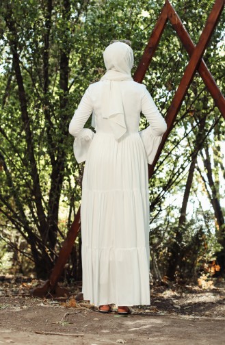 Weiß Hijab Kleider 8263-02