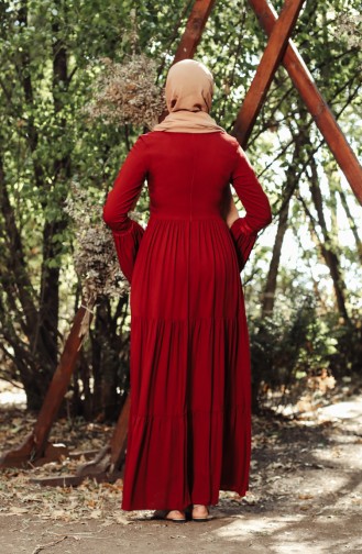 فستان أحمر كلاريت 8263-03