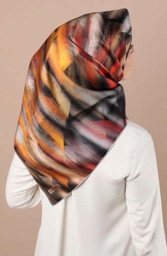 Armine Saf İpek Eşarp 8339D-02 Turuncu Taş
