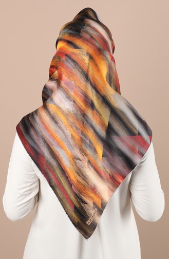 Armine Saf İpek Eşarp 8339D-02 Turuncu Taş