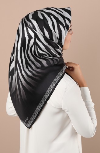 Armine Saf İpek Eşarp 8345D-03 Siyah Gri