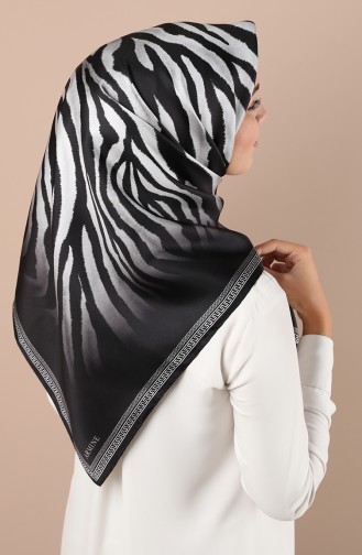 Armine Saf İpek Eşarp 8345D-03 Siyah Gri