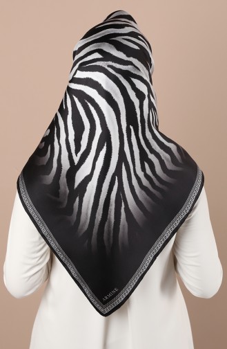 Armine Saf İpek Eşarp 8345D-03 Siyah Gri