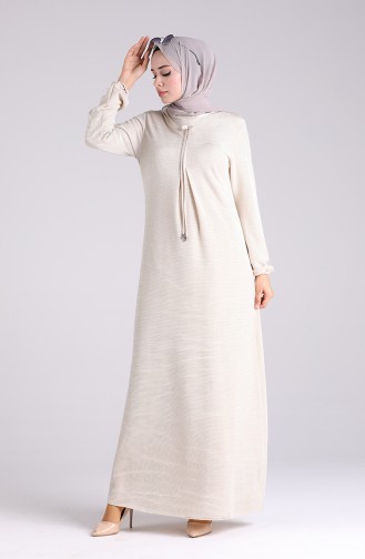 Beige İslamitische Jurk 2028-07