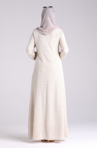 Beige Hijab Dress 2028-07