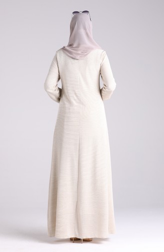 Beige Hijab Kleider 2028-07