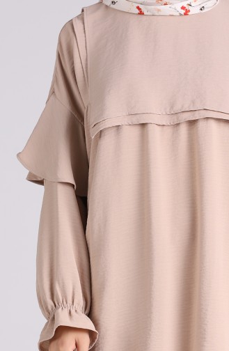 Aerobin Fabric Flounce Tunic Trousers Double Suit 1089-03 Beige 1089-03