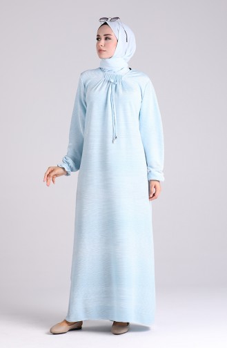 Babyblau Hijab Kleider 2029-03