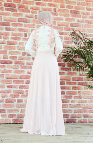 Lace Evening Dress 8202-06 Light Beige Powder 8202-06