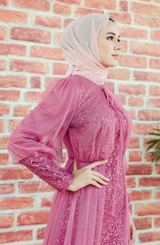 Beige-Rose Hijab-Abendkleider 5346-05