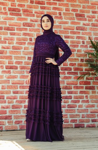 Purple Hijab Evening Dress 52770-05