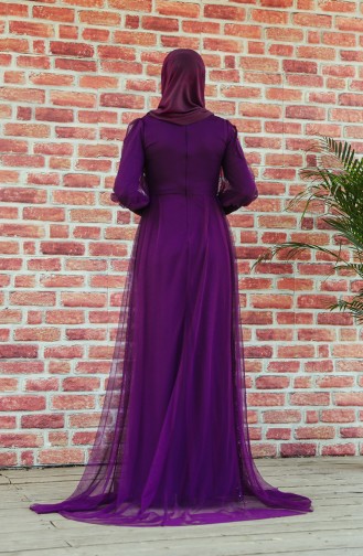 Sequined Evening Dress 5346-06 Purple 5346-06
