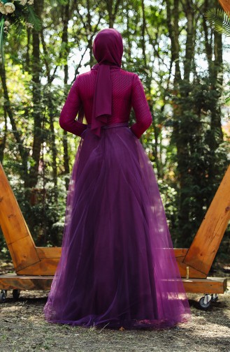 Robe de Soirée Brodée 8145-02 Plum 8145-02