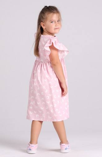 Patterned Children s Dress 4602-03 Pink 4602-03