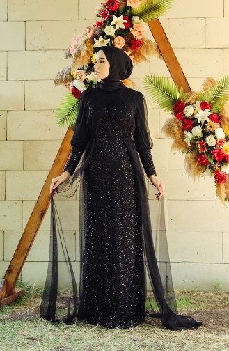 Habillé Hijab Noir 5346-02