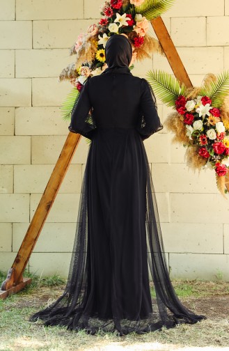 Sequined Evening Dress 5346-02 Black 5346-02