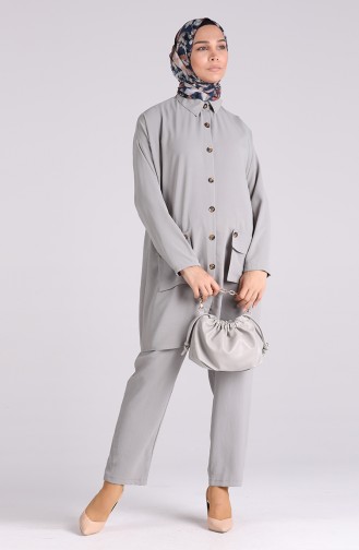 Aerobin Fabric Pocket Tunic Trousers Double Suit 1111-01 Gray 1111-01