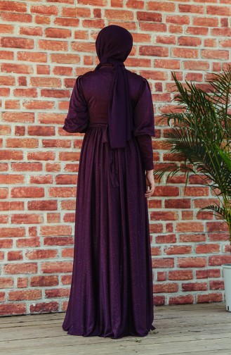 Zwetschge Hijab-Abendkleider 1017-04