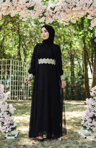 Habillé Hijab Noir 7494-01