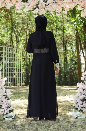 Schwarz Hijab-Abendkleider 7494-01