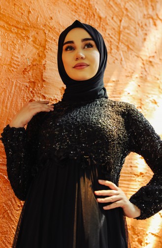 Habillé Hijab Noir 7593-03