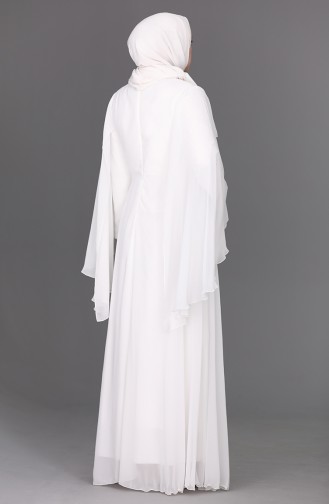 Plus Size Pearl Evening Dress 2058-01 Ecru 2058-01