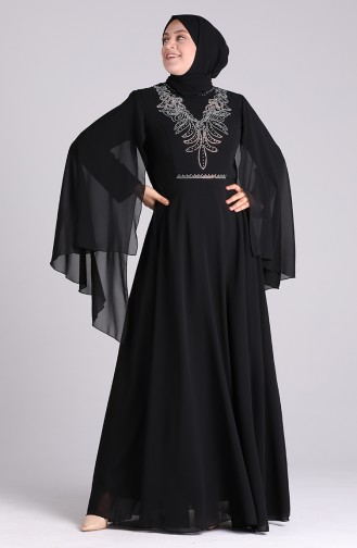 Habillé Hijab Noir 2058-03