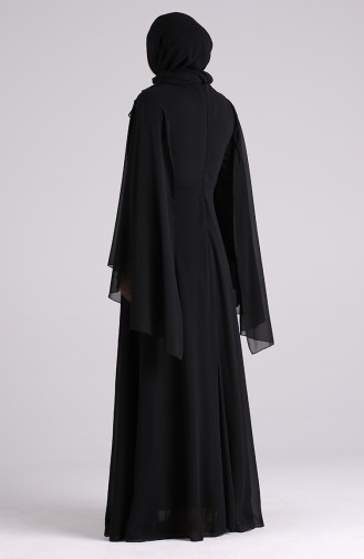 Schwarz Hijab-Abendkleider 2058-03