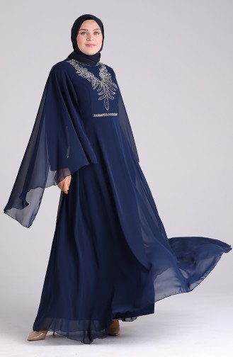 Habillé Hijab Bleu Marine 2058-04
