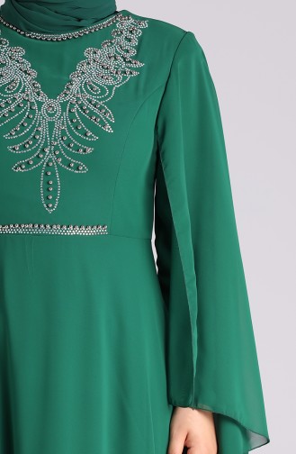Smaragdgrün Hijab-Abendkleider 2058-06