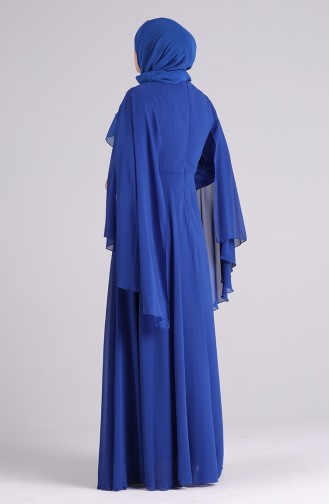 فساتين سهرة بتصميم اسلامي أزرق 2058-07