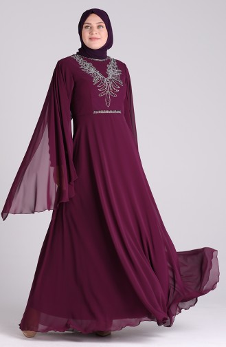 Purple İslamitische Avondjurk 2058-08