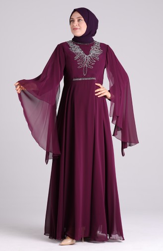 Lila Hijab-Abendkleider 2058-08