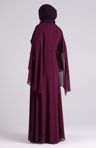 Plus Size Pearl Evening Dress 2058-08 Purple 2058-08