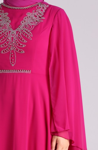 Fuchsia Hijab-Abendkleider 2052-13