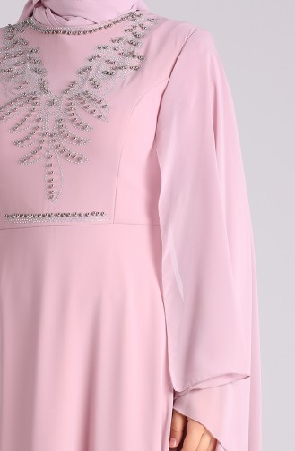 Beige-Rose Hijab-Abendkleider 2058-10
