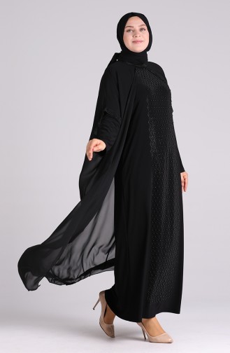 Schwarz Hijab-Abendkleider 6330-01