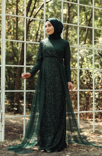 Habillé Hijab Vert emeraude 5345-02