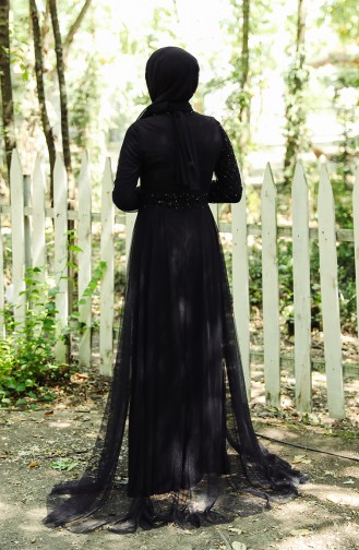 Schwarz Hijab-Abendkleider 5345-06